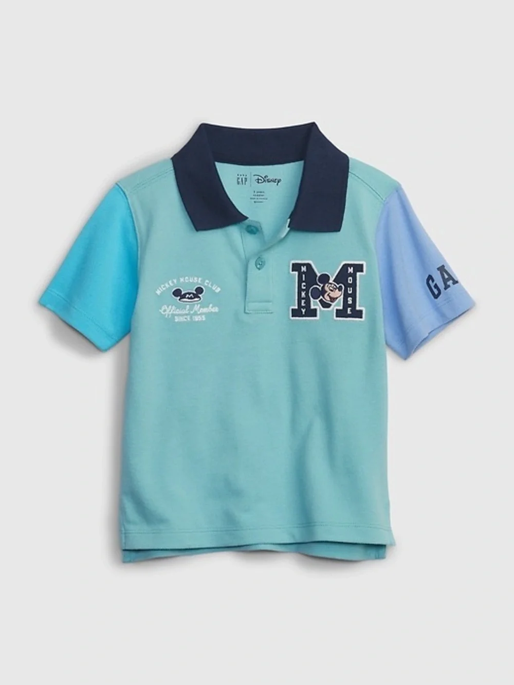 GAP Mint Colorblock Polo with Navy Collar
